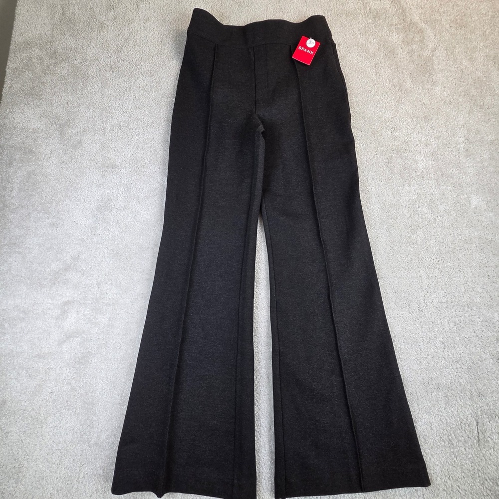 Spanx Perfect Pant Hi-Rise Flare Charcoal Heather Ponte Petite S 20252Q NWT